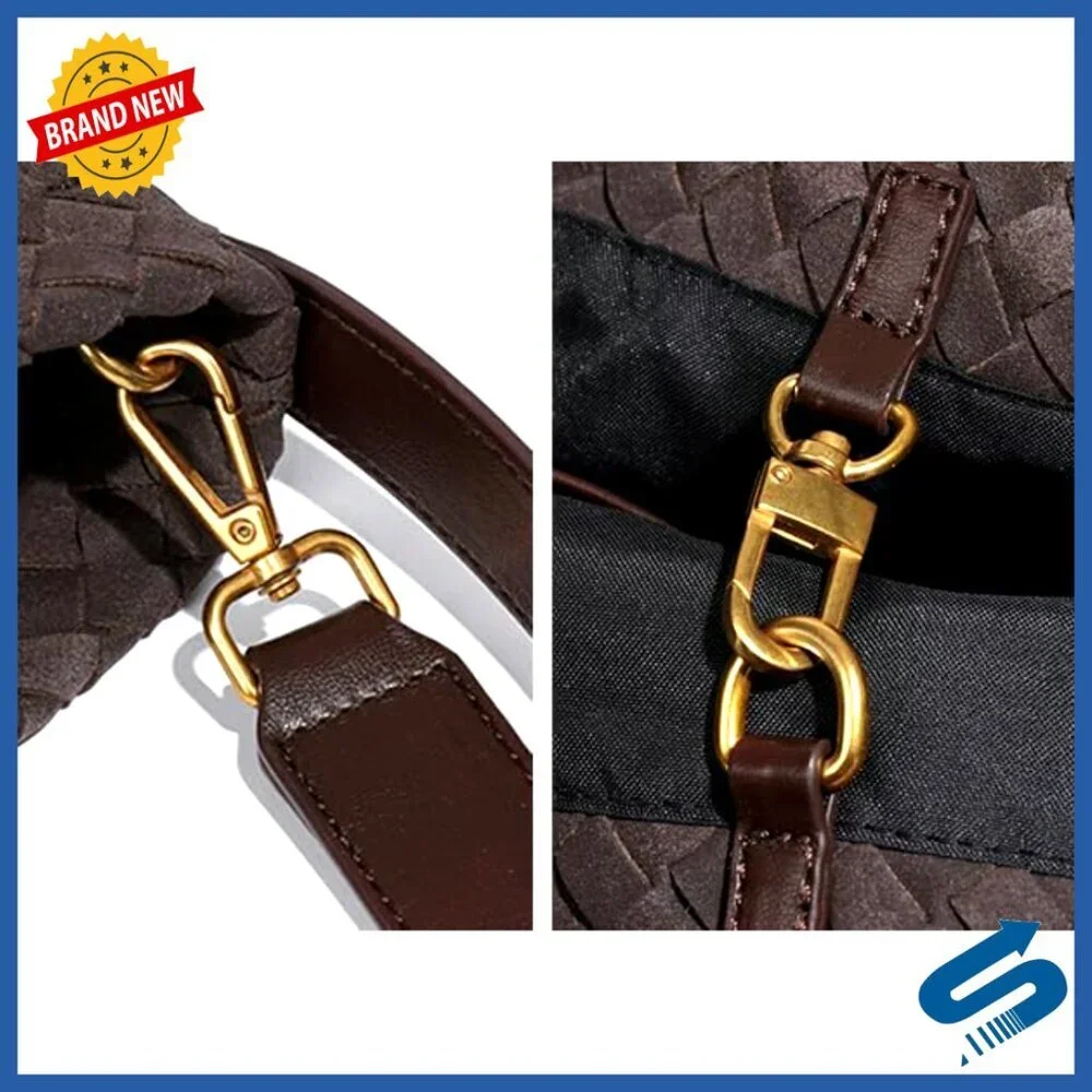 Woven Suede Hobo Tote Shoulder Bag for Work Travel